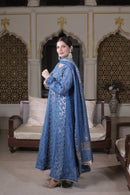 Mul Chanderi Banarasi Anarkali: Royal Blue