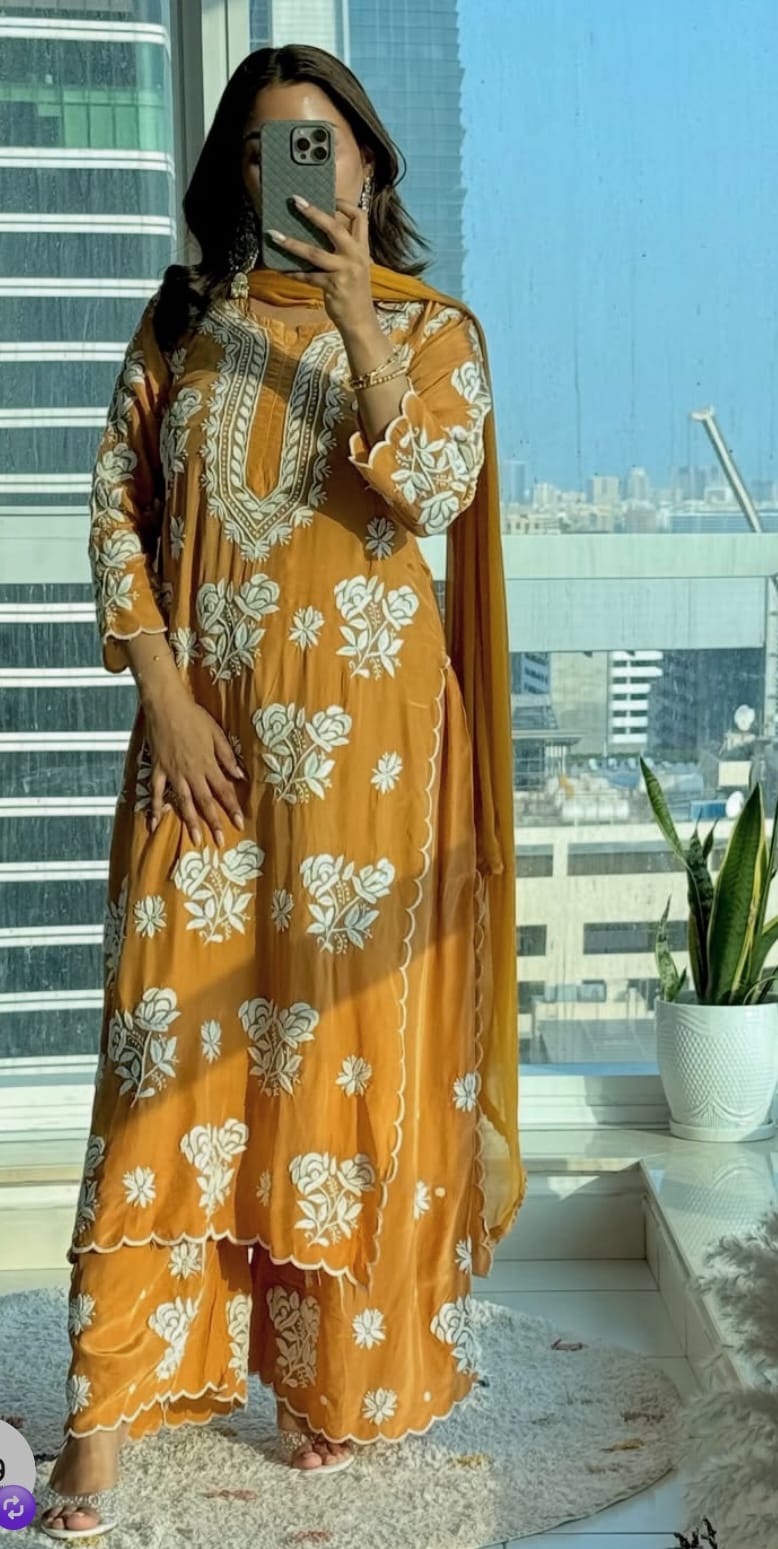 Crepe Silk Ready to Wear 3 piece sets