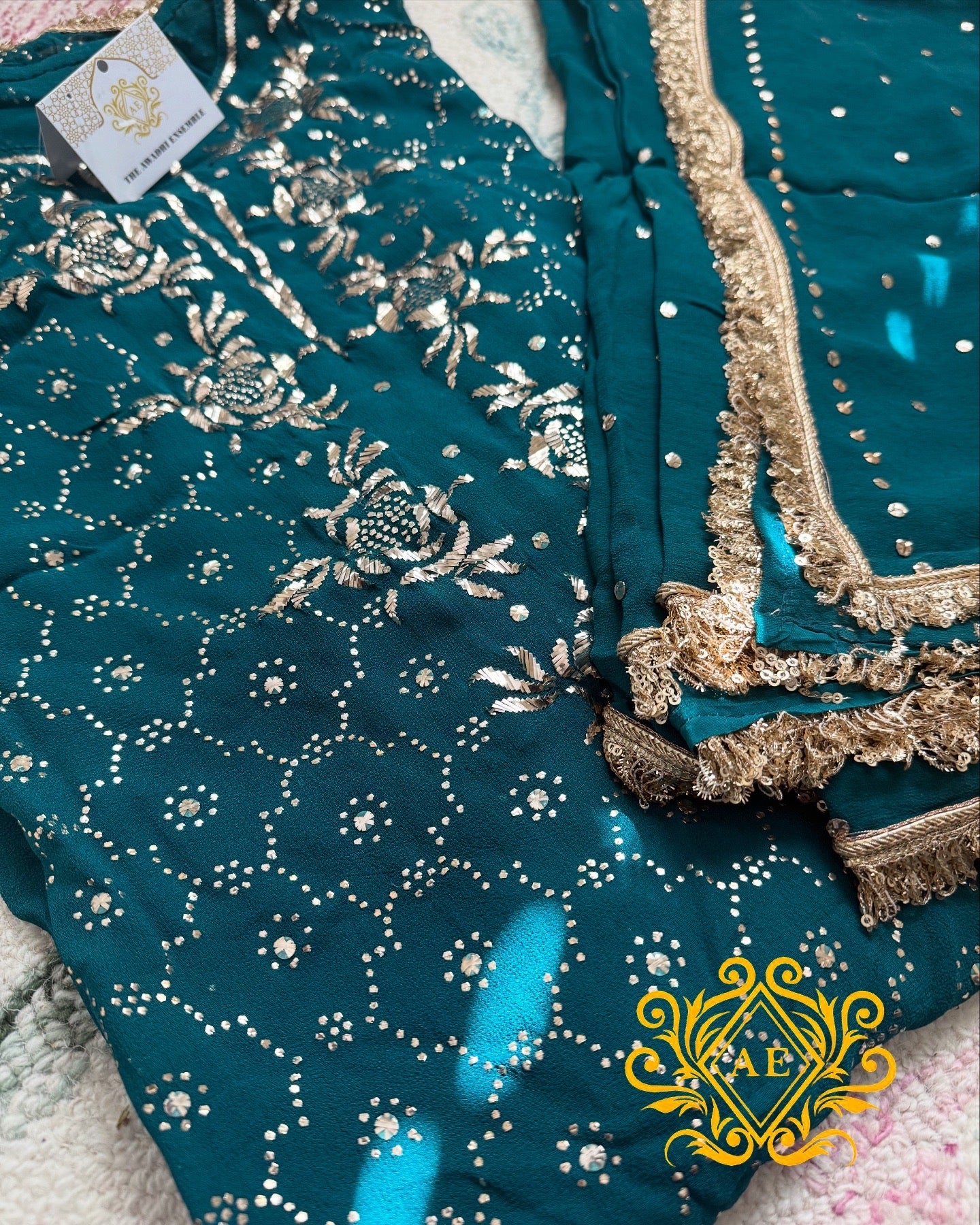 Viscose Georgette Pitta and Kaamdani work Ready to Wear Set