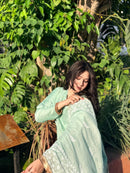 Raw Silk Ready to wear suit set with heavy chikankari dupatta