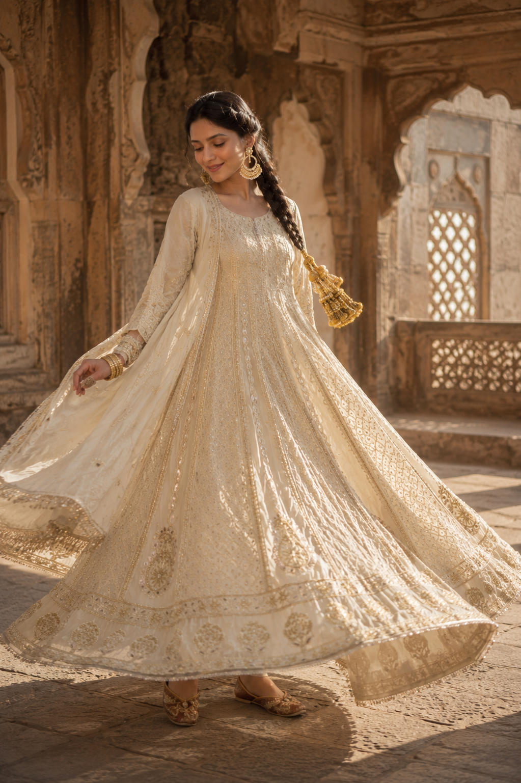 Georgette Chikankari Anarkali