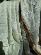Moonga Silk Saree- Pista Green