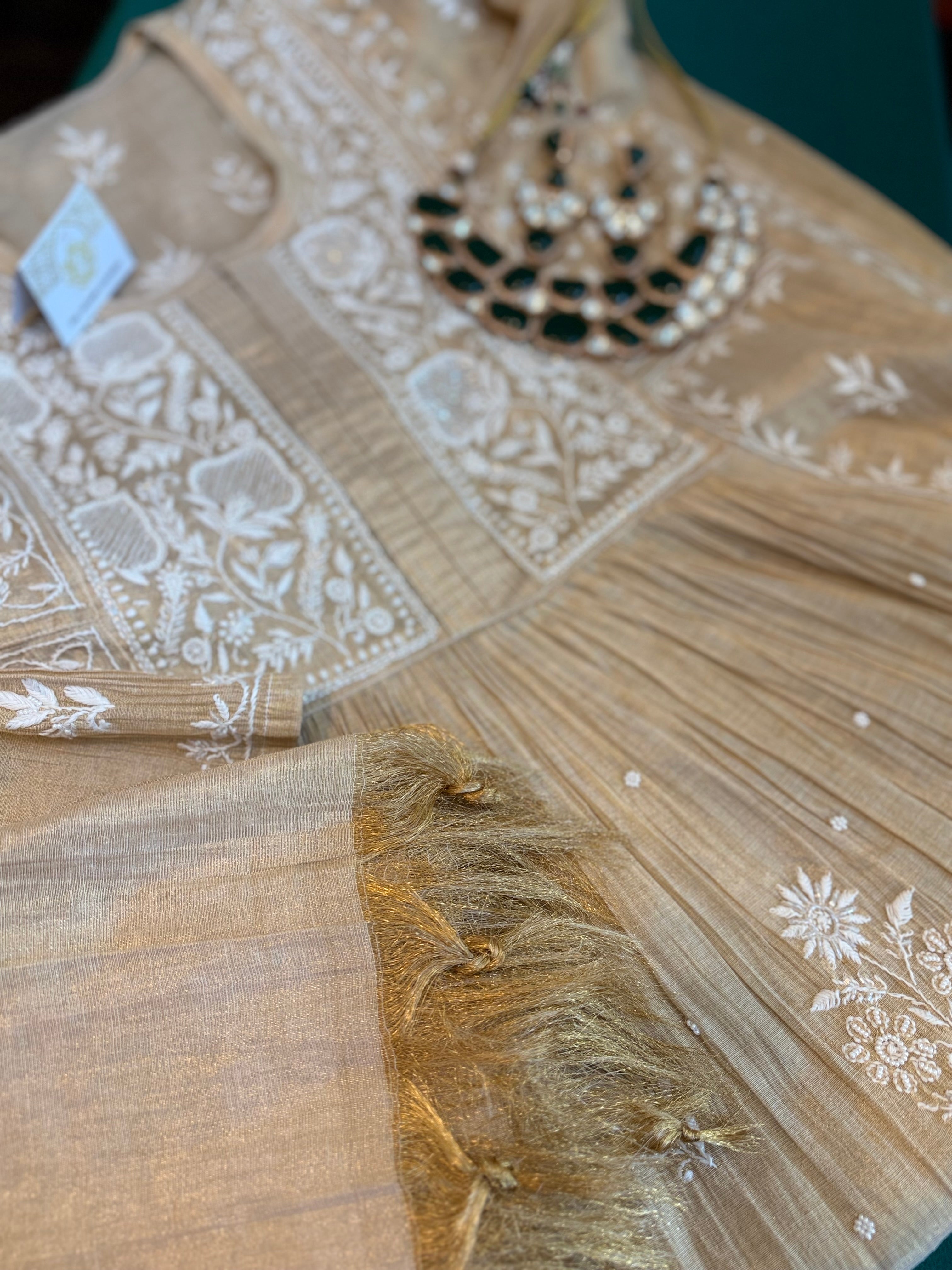 Tissue Silk Gown Style Ready to Wear Set