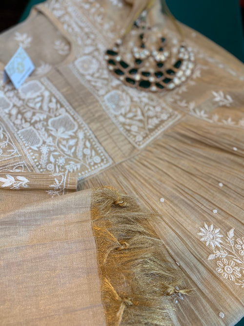 Tissue Silk Gown Style Ready to Wear Set