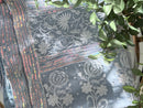 Pure Organza Saree with Chikankari: Bluish Grey