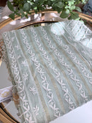 Chanderi Silk Saree with Chikankari: Pista Green