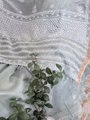 Chanderi Silk Saree with Chikankari: Pista Green