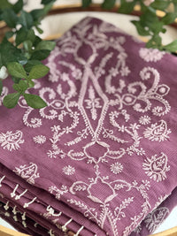 Chanderi Silk Saree with Chikankari