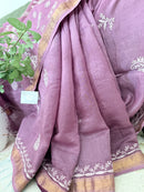 Chanderi Silk Saree with Chikankari