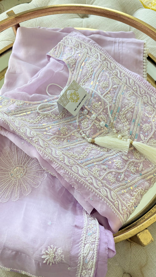 Ghazal: Pure Organza Silk Ready to Wear Set