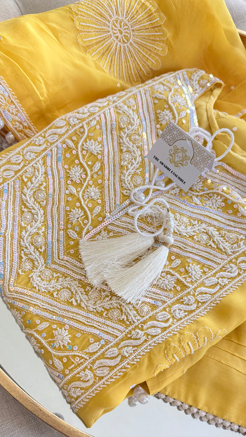 Ghazal: Pure Organza Silk Ready to Wear Set