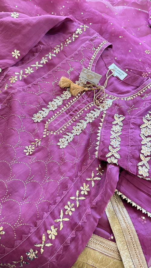 Ghazal Organza Ready to Wear Set with Pitta & Kaamdani Work
