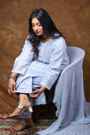 Mul Chanderi Ready to Wear Chikankari Set
