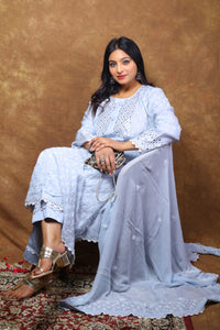 Mul Chanderi Ready to Wear Chikankari Set