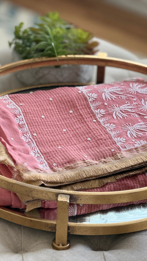 Moonga Silk Saree- Peach