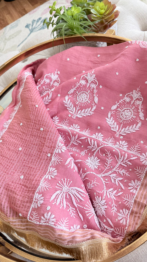 Moonga Silk Saree- Peach