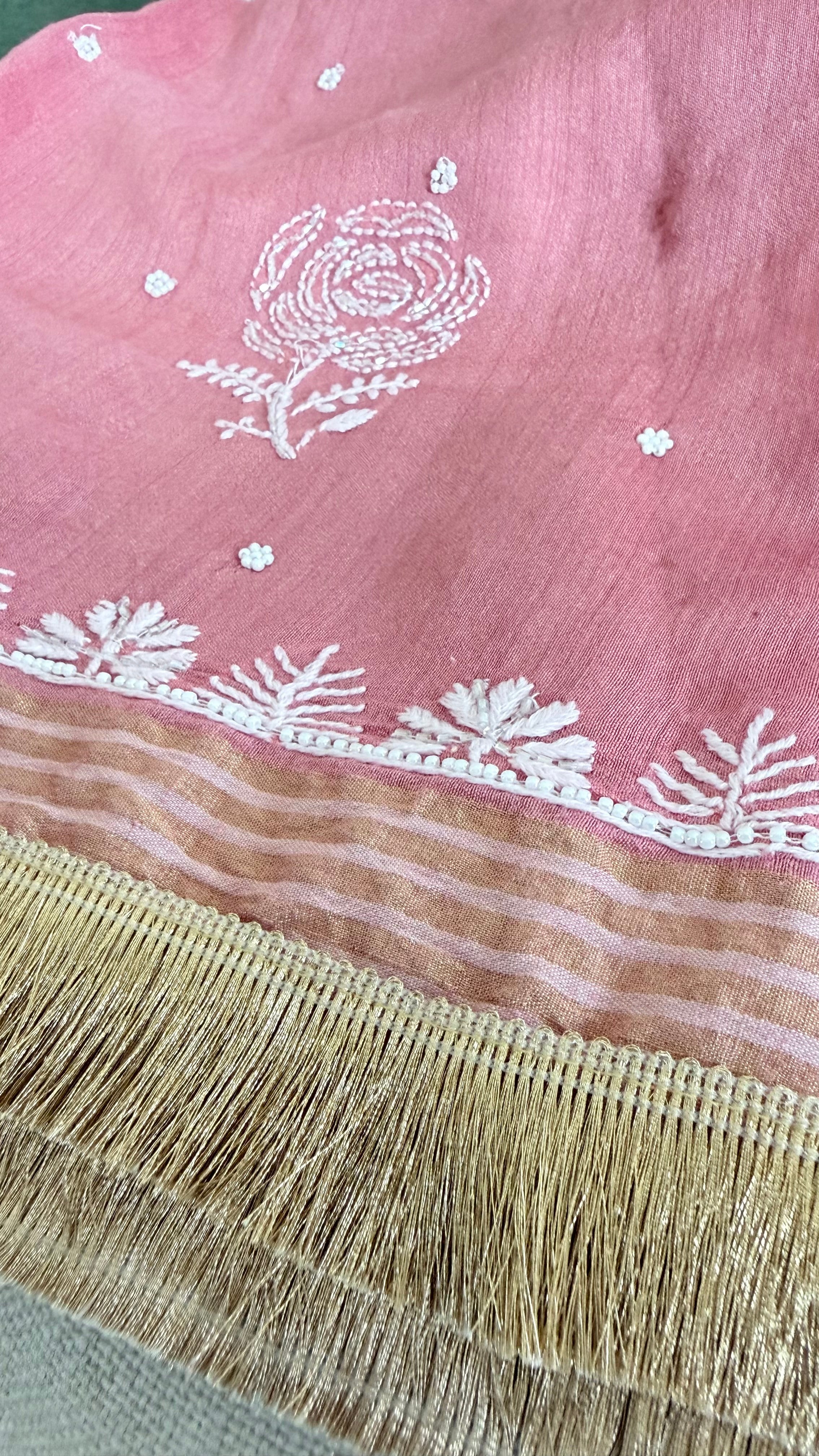 Moonga Silk Saree- Peach