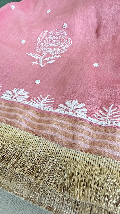 Moonga Silk Saree- Peach