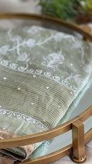 Moonga Silk Saree- Pista Green