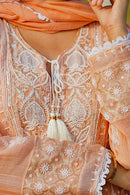 Mul Chanderi Ready to Wear Short Anarkali: Powder Blue