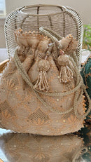 Chikankari Potlis - Beige/Gold