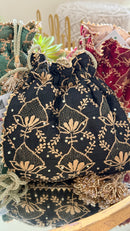 Chikankari Potlis - Black