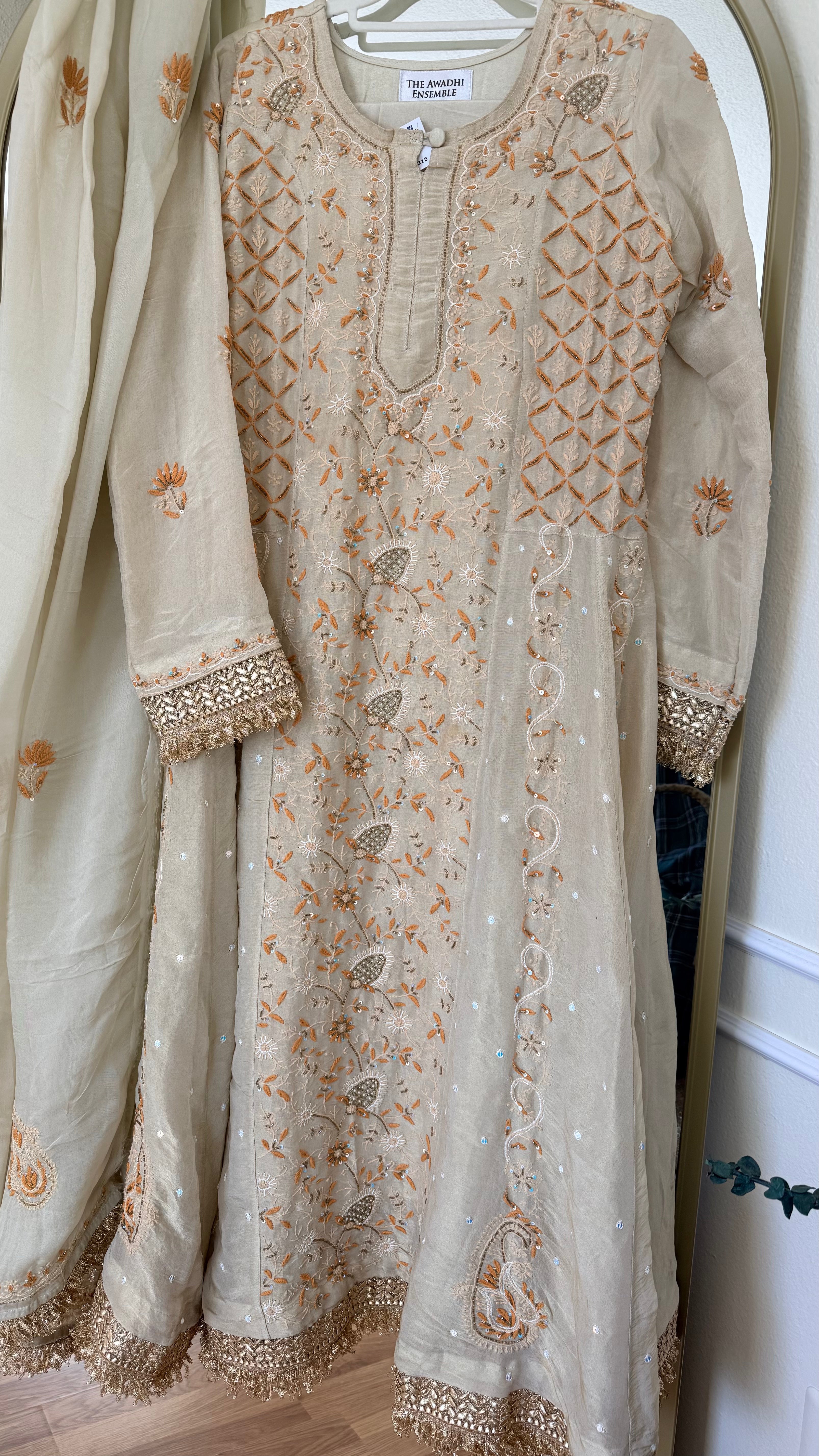 Tissue Silk Anarkali- 3 piece Ready to Wear