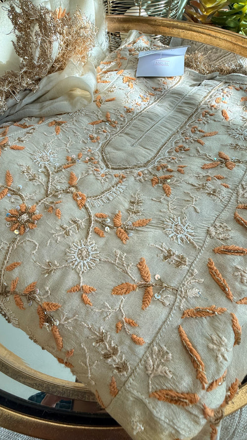 Tissue Silk Anarkali- 3 piece Ready to Wear