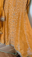 Tissue Silk Anarkali- Mustard/ Ready to Wear