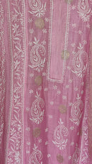 Mul Chanderi Kurta Palazzo Set in Ombre Pink
