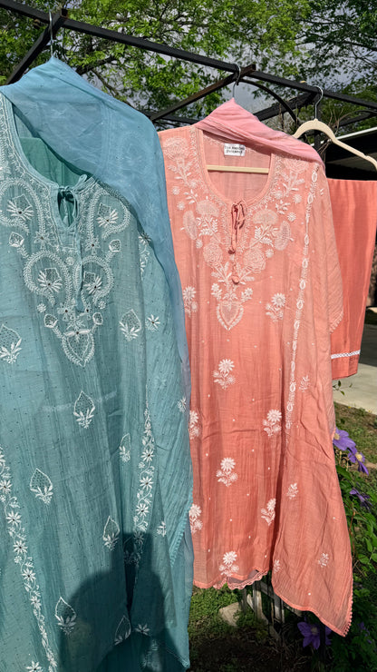 Mul Chanderi Kaftan Sets