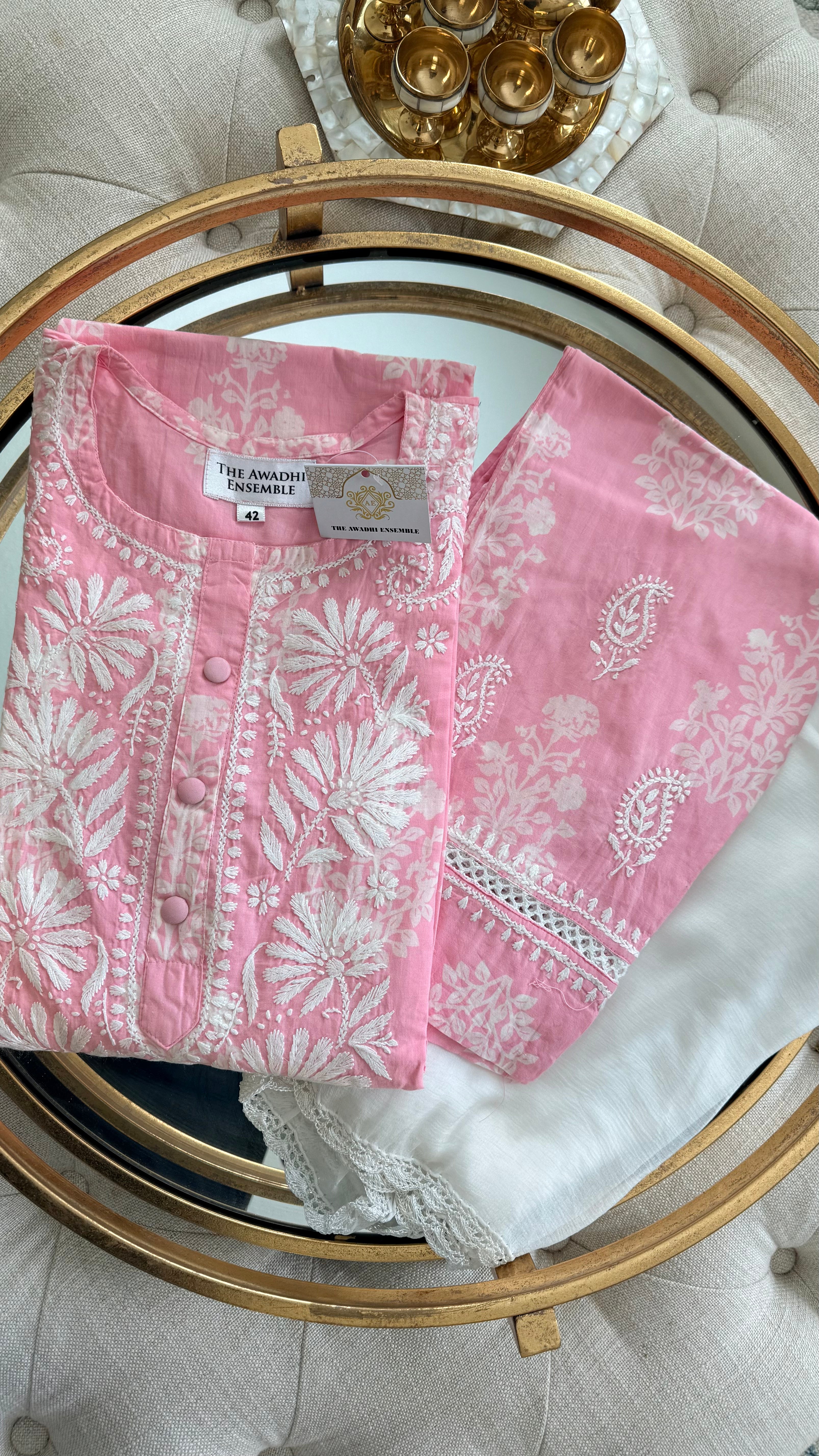 Cotton Printed Chikankari set