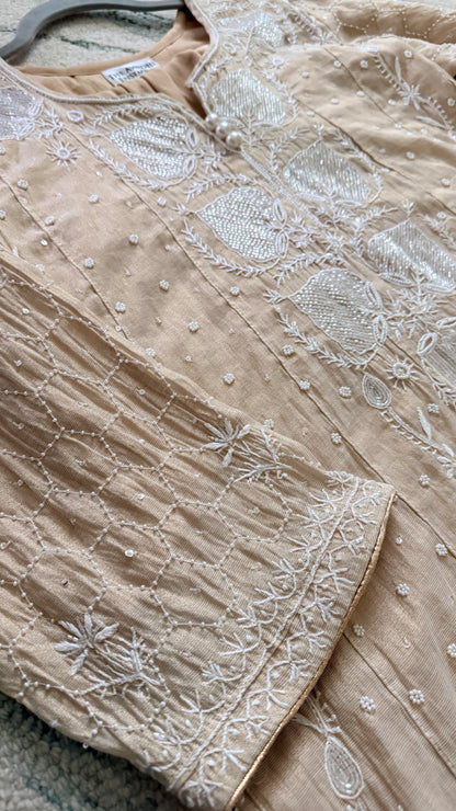SAHAR: Tissue Silk Anarkali set