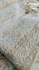 SAHAR: Tissue Silk Daraz Work Chikankari set