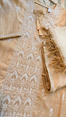 SAHAR: Tissue Silk Chikankari suit set