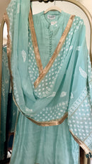 Raw Silk Ready to wear suit set with heavy chikankari dupatta