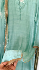Raw Silk Ready to wear suit set with heavy chikankari dupatta