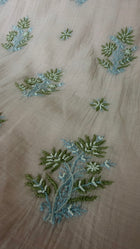 Mul Chanderi ready to wear suit sei- Cobalt blue/Pink/Brown