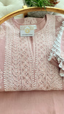 Kota Doriya Chikankari set in a Misty Mauve