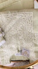 Kota Doriya Chikankari set in a Mint Green