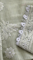 Kota Doriya Chikankari set in a Mint Green