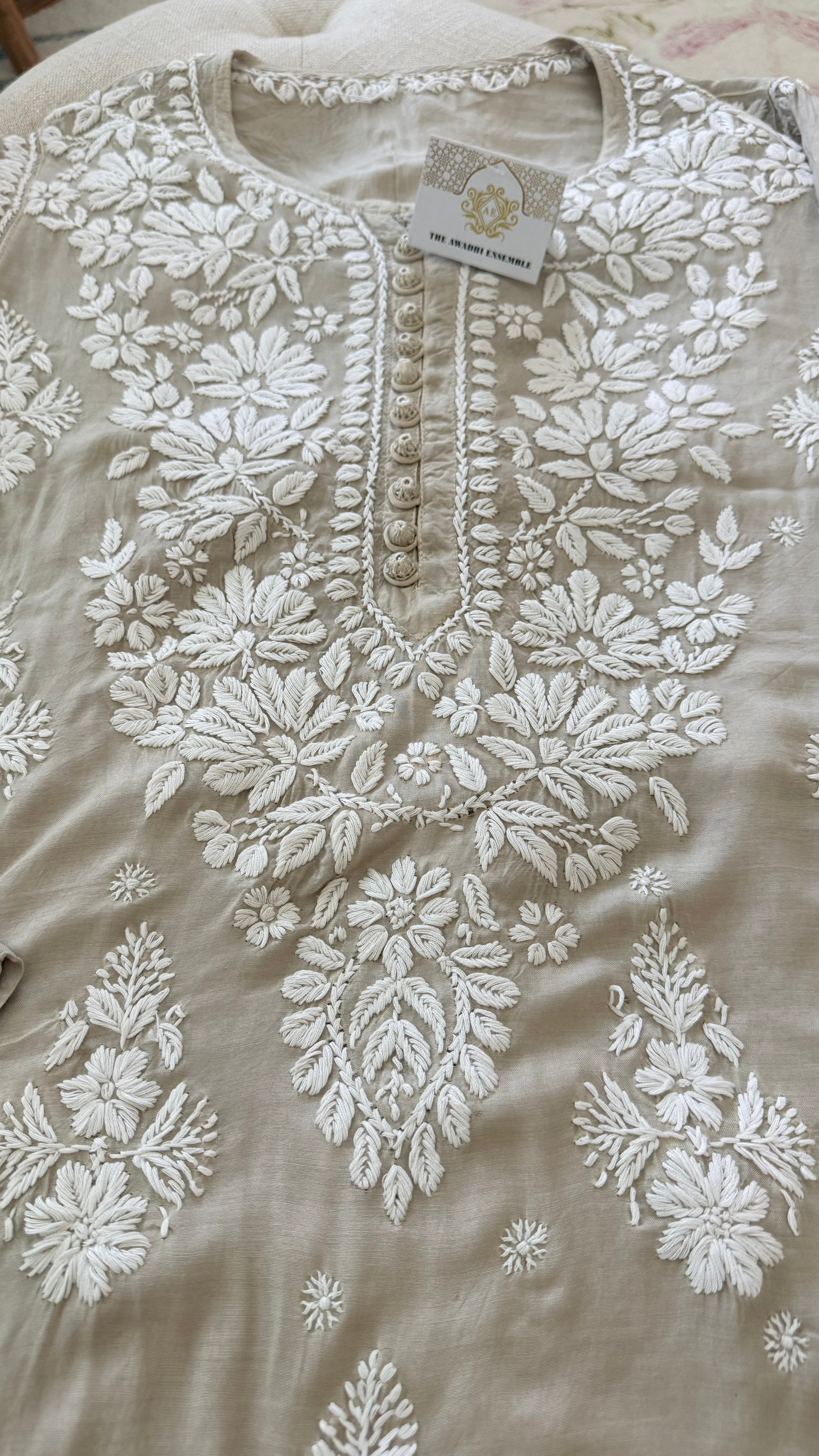 Muslin Chikankari 2 piece Palazzo set