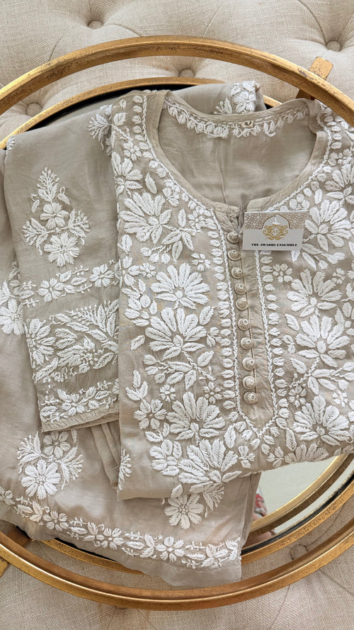 Muslin Chikankari 2 piece Palazzo set