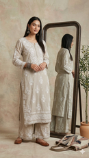 Muslin Chikankari 2 piece Palazzo set