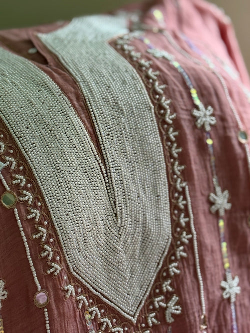 Mul Chanderi Anarkali Ready to Wear Set