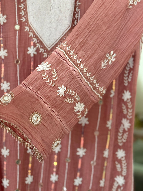 Mul Chanderi Anarkali Ready to Wear Set