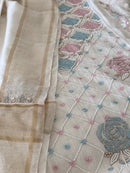 Mul Chanderi Ready to Wear Suit Sets: Ivory