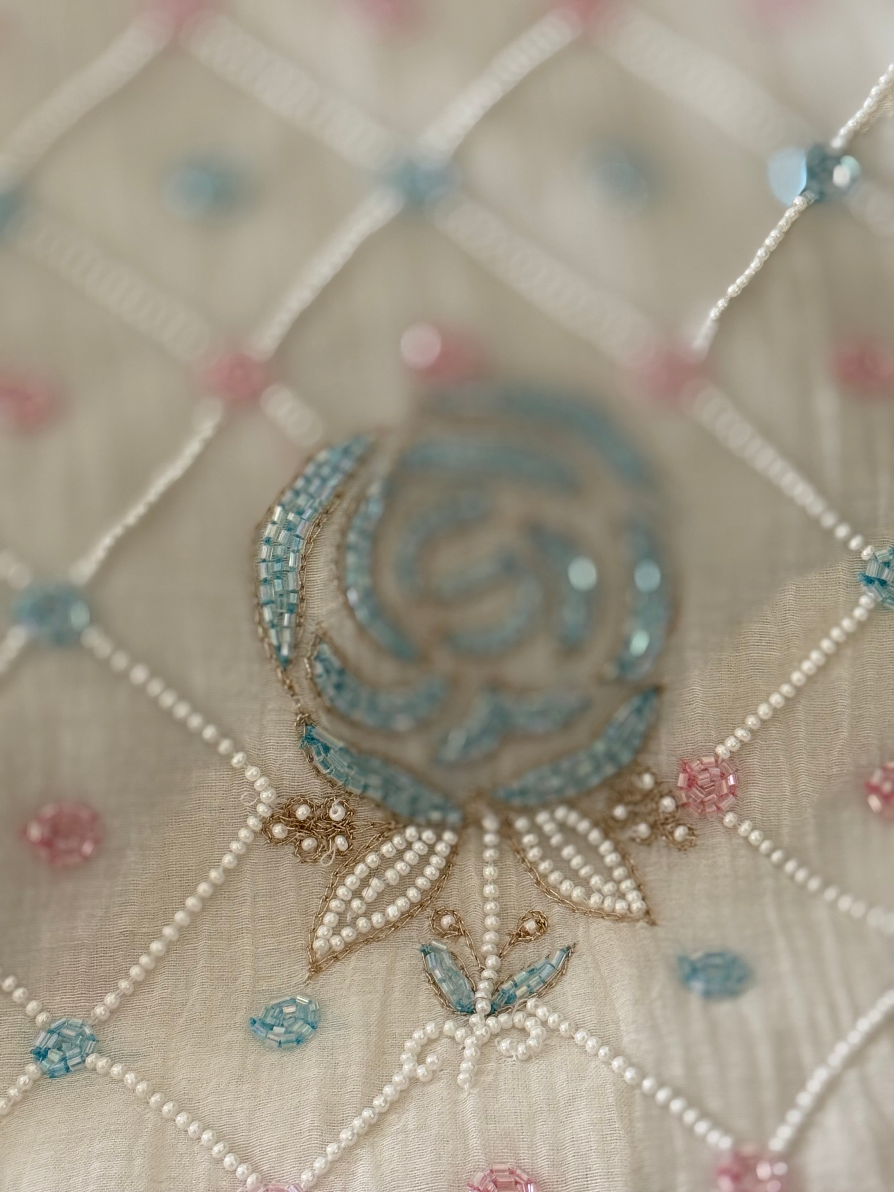 Mul Chanderi Ready to Wear Suit Sets: Ivory