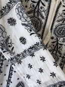 Mul Chanderi Anarkali: Black on Ivory