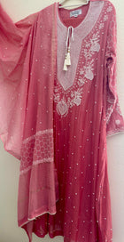 Mul Chanderi Ready to Wear Anarkali in Coral